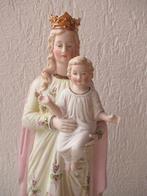 Beeld, Antiek biscuit porselein Mariabeeld - 43 cm - biscuit, Antiek en Kunst