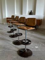 Tabouret (4) - Bois, Cuir synthétique, Métal, plastique -, Antiek en Kunst