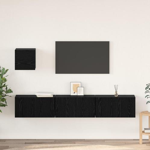 vidaXL Tv-meubelset 4 pcs Zwart eiken 60 x 30 x 30 cm, Huis en Inrichting, Kasten |Televisiemeubels, Nieuw, Verzenden