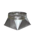 Vierkant verloop aluminium 400x400mm > Ø 450 mm, Verzenden, Nieuw