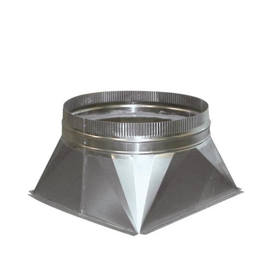 Vierkant verloop aluminium 400x400mm > Ø 450 mm, Doe-het-zelf en Bouw, Ventilatie en Afzuiging, Verzenden