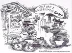 Pentekening Amerika - New Jersey politiek (lijst optie), Antiek en Kunst, Kunst | Tekeningen en Fotografie, Verzenden