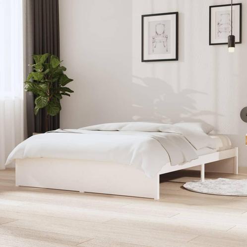 vidaXL Bedframe massief hout wit 140x200 cm, Huis en Inrichting, Slaapkamer | Bedden, Nieuw, Verzenden