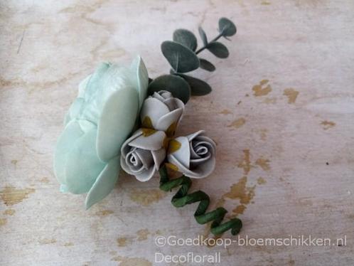 Corsage ranonkel crr 901 lichtblauw grijs +euc maatwerk, Hobby en Vrije tijd, Knutselen, Nieuw
