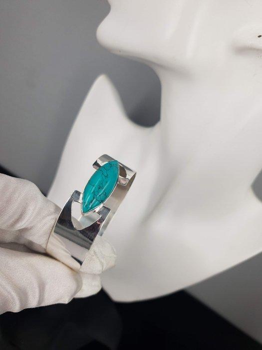 Lengte: 19 cm / Sterling Zilveren Turquoise - Armband, Verzamelen, Mineralen en Fossielen