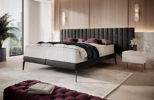 Meubella | Tweepersoonsbed 160x200 zwart velvet stof, Maison & Meubles, Chambre à coucher | Lits, Envoi