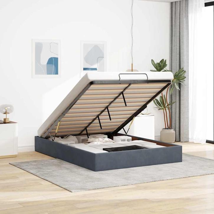 vidaXL Ottoman bedframe zonder matras 140x190 cm fluweel, Huis en Inrichting, Slaapkamer | Bedden, Nieuw, Verzenden