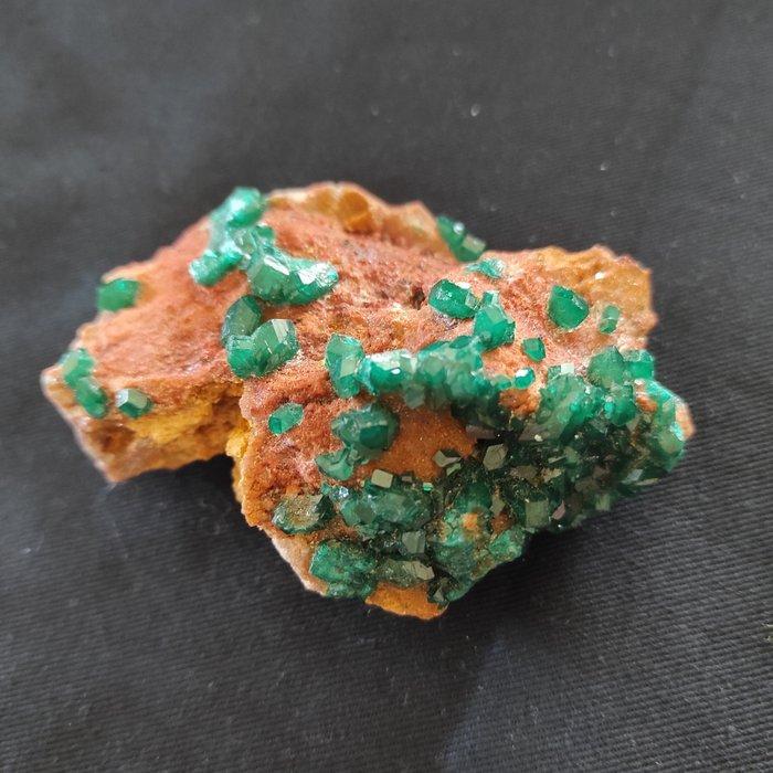dioptase Kristallen op matrix - Hoogte: 4 cm - Breedte: 6, Verzamelen, Mineralen en Fossielen