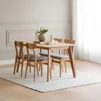 Eikenhouten eettafel | Uitklap-/verlengbaar | zespersoons, Huis en Inrichting, Minder dan 50 cm, 100 tot 150 cm, Verzenden, Nieuw