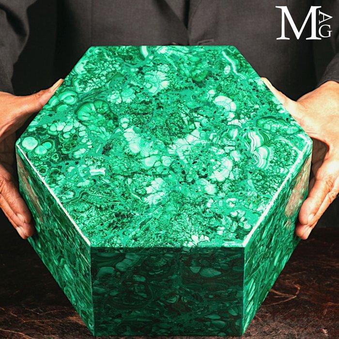 Zeer grote malachieten sieradendoos - Eerste keus mineraal, Verzamelen, Mineralen en Fossielen