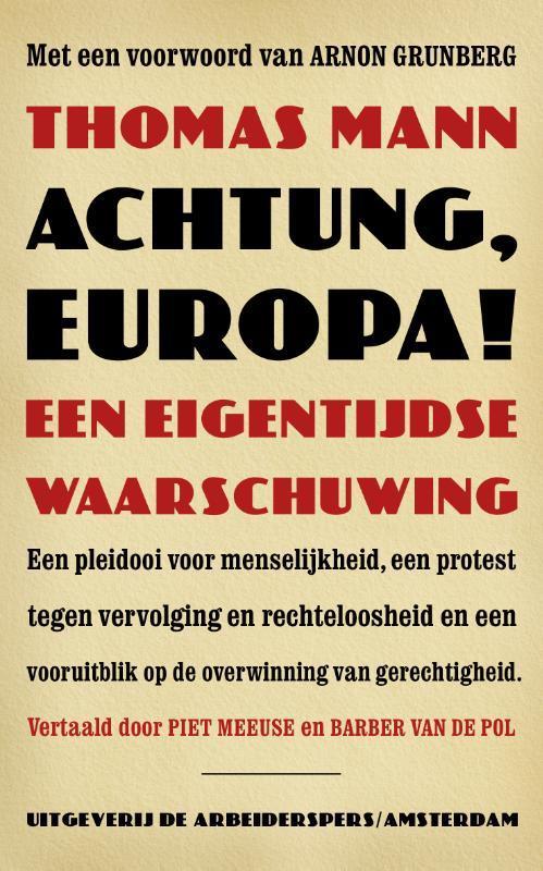 Achtung, Europa! 9789029553001 Thomas Mann, Boeken, Literatuur, Zo goed als nieuw, Verzenden