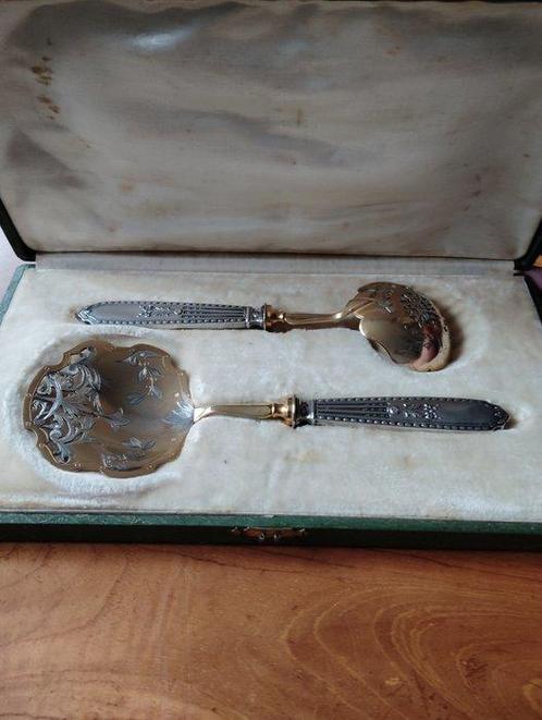 orfèvre E.B - Dessertservies (2) - Travail en vermeil - .950, Antiek en Kunst, Antiek | Meubels | Tafels