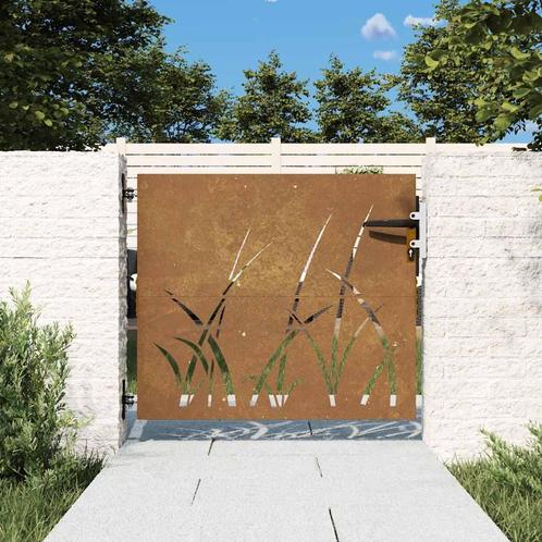vidaXL Poort 85x75 cm grasontwerp cortenstaal, Tuin en Terras, Tuinpoorten, Nieuw, Verzenden
