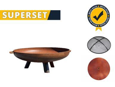 Gofire SUPERSET Lev vuurschaal cortenstaal 100 cm, Tuin en Terras, Vuurschalen, Verzenden