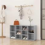 vidaXL Schoenenbank 103x30x55 cm bewerkt hout betongrijs, Verzenden, Nieuw