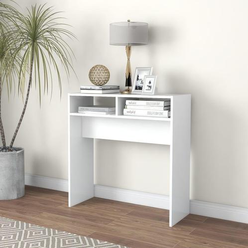 vidaXL Wandtafel 78x30x80 cm bewerkt hout wit, Huis en Inrichting, Tafels | Bijzettafels, Nieuw, Verzenden