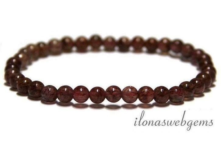 Strawberry quartz edelsteen kralen armband ca. 5,4mm, Hobby & Loisirs créatifs, Fabrication de Perles & Bijoux, Envoi