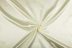 Glanzende stof gebroken wit - Polyester stof 15m op rol, Verzenden