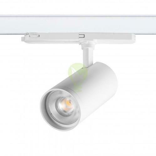 LED 3-Fase Railspot 40w Torino wit – Warm Wit Exclusief, Huis en Inrichting, Lampen | Spots, Plafondspot of Wandspot, Nieuw, Overige materialen