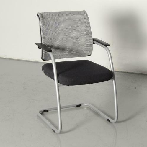 Sedus vergadestoel, zwart, grijs mesh, sledeframe, Maison & Meubles, Chaises, Enlèvement ou Envoi