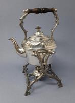 Waterkoker op standaard en brander - Hout, Verzilverd -