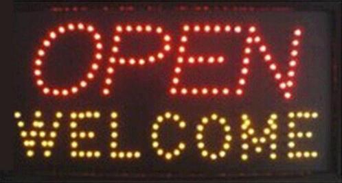 OPEN welkom lamp LED verlichting reclame bord lichtbak #F, Huis en Inrichting, Lampen | Overige, Nieuw, Verzenden