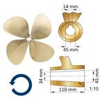 Bieden: Vetus P4E23X19L Brass Propeller 4-Blade 23 x 19 Inc, Ophalen of Verzenden, Nieuw