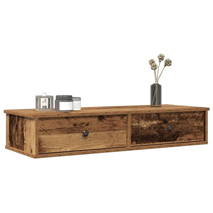 vidaXL Wandschap met lades 100x37,5x19 cm bewerkt hout oud, Huis en Inrichting, Kasten | Wandmeubels, Nieuw, Verzenden
