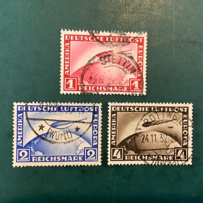 Duitse Rijk 1928/1931 - Zeppelins 1, 2 en 4 Mark met, Postzegels en Munten, Postzegels | Europa | Duitsland