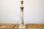 Tafellamp - Marmer, Messing - Kolomlamp van onyx en messing