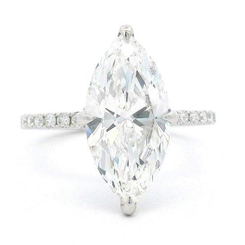 Sans Prix de Réserve - Bague - 14 carats Or blanc -  3.45ct., Handtassen en Accessoires, Ringen