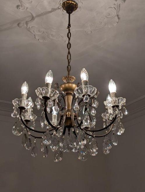 Kroonluchter - Kristal - Cristallo 8 lichten, Antiek en Kunst, Antiek | Verlichting