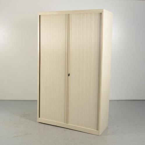 Roldeurkast Drentea - Creme - 196 x 120 cm - 4 legborden, Huis en Inrichting, Kasten | Roldeurkasten en Archiefkasten, Gebruikt