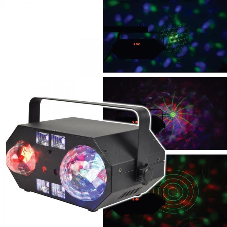 Qtx Tetra 4-in-1 Multi Lichteffect Met Afstandsbediening, Muziek en Instrumenten, Licht en Laser