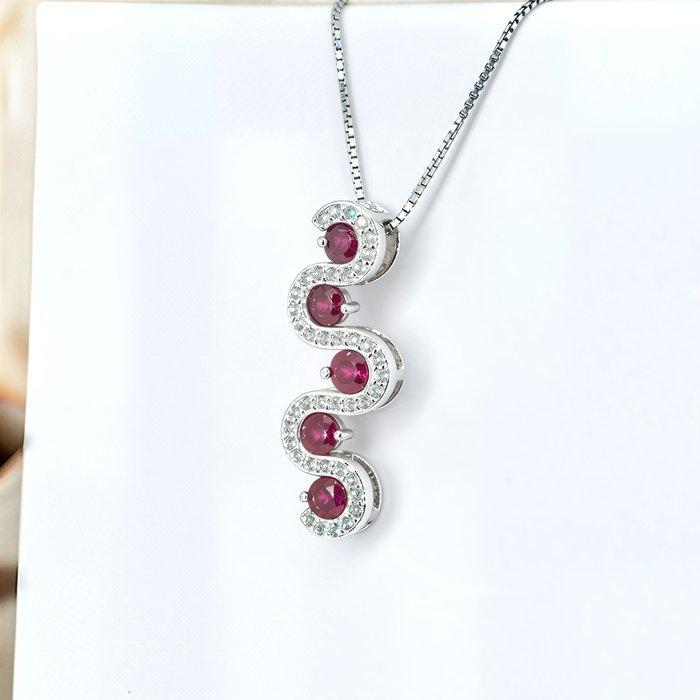 Zonder minimumprijs - Halsketting Verguld Robijn - Topaas -, Handtassen en Accessoires, Kettingen