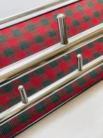 Kapstok - Fineer - Strak chroom, rood-groene retroprint en, Antiek en Kunst