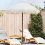 vidaXL Strandparasol Grijs en wit 160 x 160 x 196 cm, Tuin en Terras, Verzenden, Nieuw