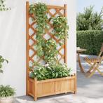 vidaXL Plantenbak met latwerk massief vurenhout bruin, Tuin en Terras, Verzenden, Nieuw