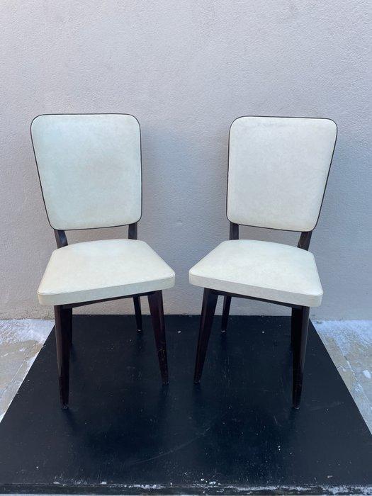 Chaise - Bois, Textile - Deux chaises vintage, Antiek en Kunst, Kunst | Designobjecten