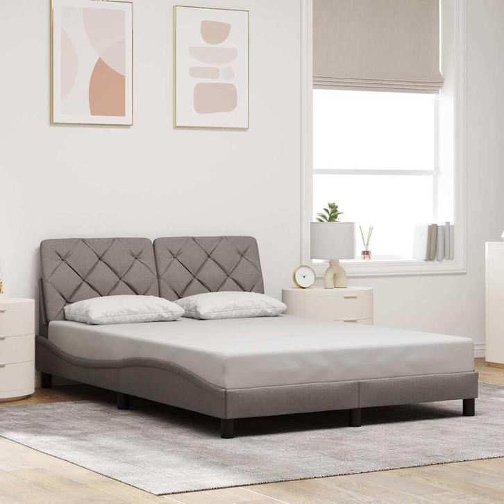 vidaXL Bedframe zonder matras 120x200 cm stof taupe, Maison & Meubles, Chambre à coucher | Lits, Envoi