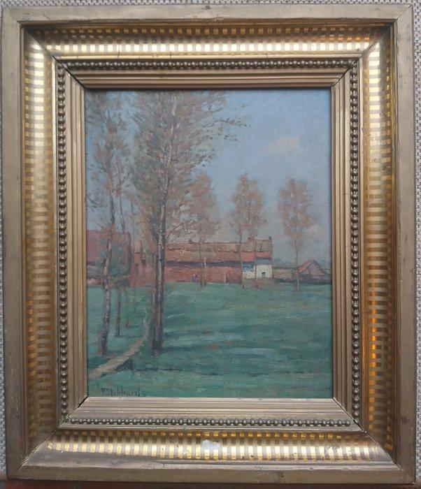 Pieter Stobbaerts (1865-1948) - Landschap met hoeve -, Antiquités & Art, Art | Peinture | Classique