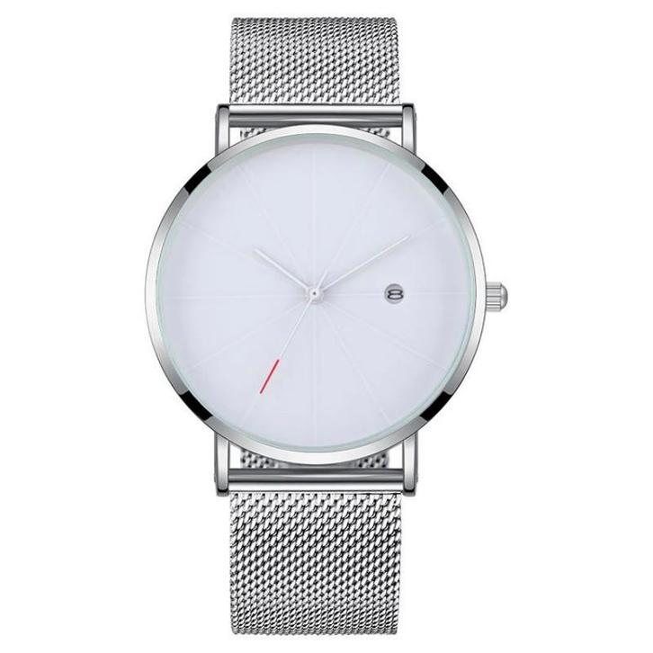 Fako - Horloge - Mesh - Chicago - Ø40mm - Zilver/Wit, Handtassen en Accessoires, Horloges | Dames, Verzenden