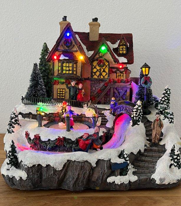 Kerstdecoratie - Hars - ijsbaan waterval, Diversen, Kerst