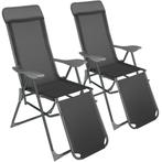 tectake Set van 2 aluminium tuinstoelen inklapbaar met hoofd, Tuin en Terras, Verzenden, Nieuw