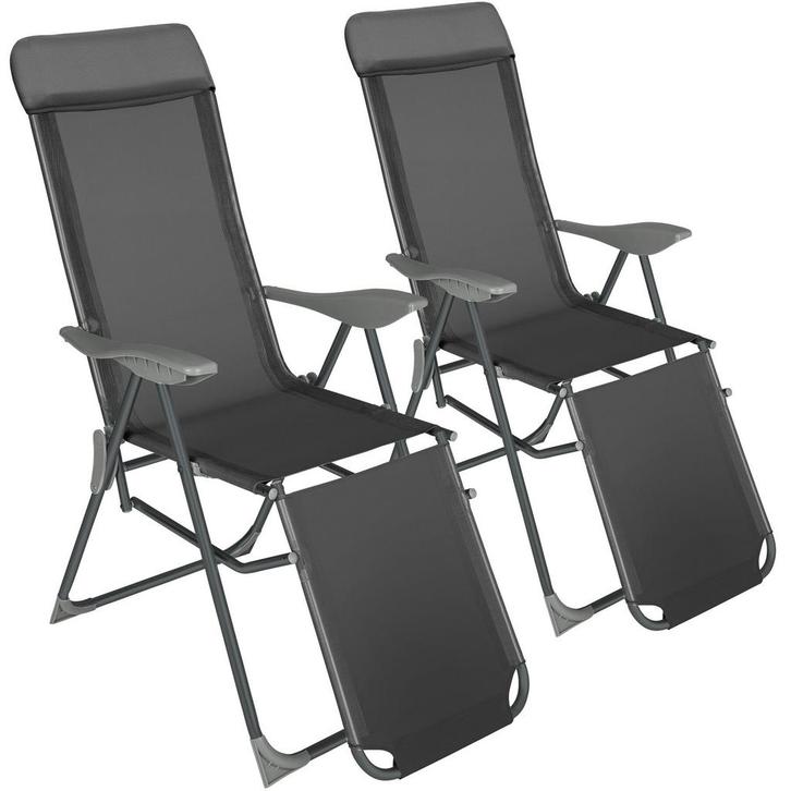 tectake Set van 2 aluminium tuinstoelen inklapbaar met hoofd, Tuin en Terras, Overige Tuin en Terras, Verzenden