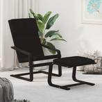 vidaXL Chaise de relaxation avec repose-pied Noir Tissu, Verzenden, Neuf