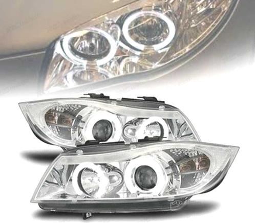 PHARES BMW E90 91 05-08 ANGEL EYES FOND CHROMÉ, Auto-onderdelen, Verlichting, Verzenden