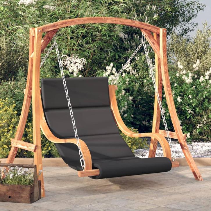 vidaXL Schommelstoel met kussen massief vurenhout met, Tuin en Terras, Overige Tuin en Terras, Nieuw, Verzenden
