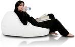 Zitzak beanbag wit kunstleer - 70x70x110 cm - Loungestoel..., Huis en Inrichting, Zitzakken, Ophalen of Verzenden, Nieuw