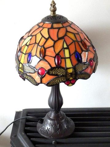 Fraaie Tiffany tafellamp Oranje in Art Nouveau stijl - Lampe